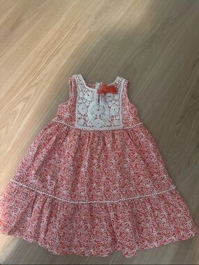 Mayoral Orange Floral Eyelet -Front Sundress